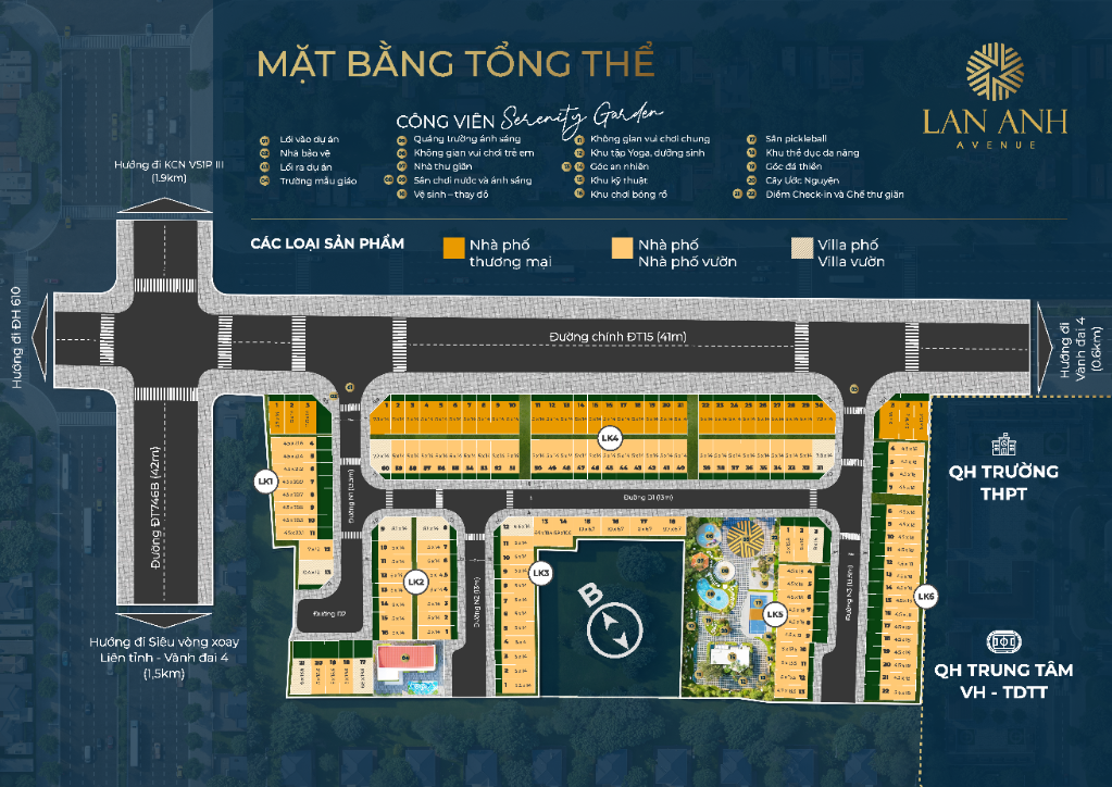 Bán Biệt Thự Liền Kề 70m2 Lan Anh Avenue, Tân Uyên, Bình Dương, Giá 2.5 Tỷ